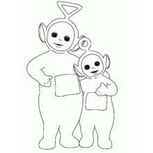 Coloriage Télétubbies debout côte à côte