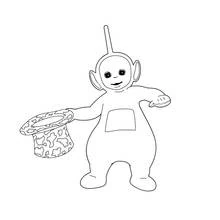 Coloriage Dipsy tenant un chapeau haut de forme Coloriage Dipsy tenant un chapeau haut de forme