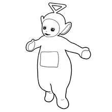 Coloriage Tinky Winky debout les bras écartés