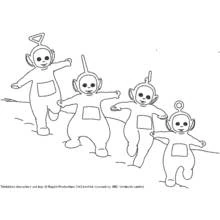 Coloriage Télétubbies à la queue leu leu