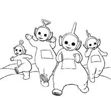 Coloriage Télétubbies en promenade tous ensemble Coloriage Télétubbies en promenade tous ensemble