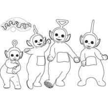 Coloriage Télétubbies debout ensemble