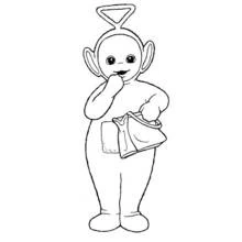 Coloriage Télétubbies tenant un petit sac Coloriage Télétubbies tenant un petit sac