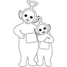Coloriage Deux Télétubbies aux antennes différentes Coloriage Deux Télétubbies aux antennes différentes