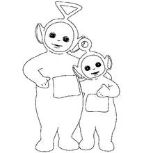 Coloriage Tinky Winky et Po debout ensemble Coloriage Tinky Winky et Po debout ensemble