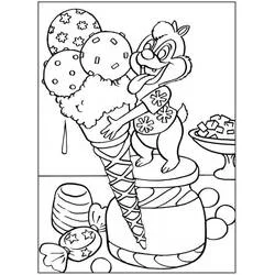 Coloriage Tac mangeant un grand cornet de glace