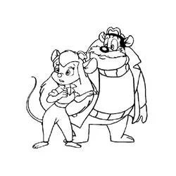 Coloriage Gadget et Jack le Costaud debout ensemble
