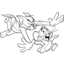 Coloriage Tom poursuivant Jerry