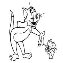 Coloriage Tom riant devant Jerry