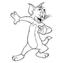 Coloriage Tom en pose amusante