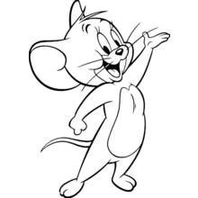 Coloriage Jerry qui salue avec un grand sourire