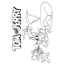 Coloriage Tom et Jerry face à face