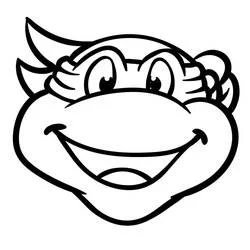 Coloriage Tortue Ninja visage souriant