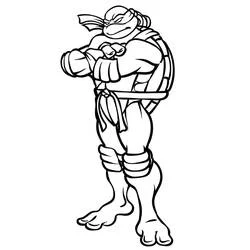 Coloriage Tortue Ninja les bras croisés