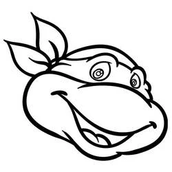 Coloriage Tortue Ninja souriante avec son bandeau