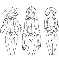Coloriage Clover, Sam et Alex en tenues d'espionnes Coloriage Clover, Sam et Alex en tenues d'espionnes