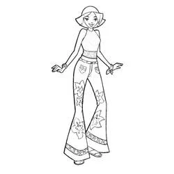 Coloriage Clover posant en jean pattes d'éléphant Coloriage Clover posant en jean pattes d'éléphant