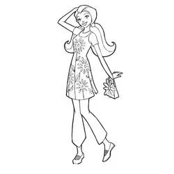 Coloriage Sam heureuse et posant en robe fleurie Coloriage Sam heureuse et posant en robe fleurie