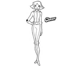 Coloriage Clover posant dans sa combinaison d'espionne Coloriage Clover posant dans sa combinaison d'espionne