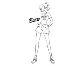 Coloriage Clover debout en tenue de sport Coloriage Clover debout en tenue de sport