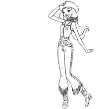 Coloriage Totally Spies en tenue de cowgirl Coloriage Totally Spies en tenue de cowgirl