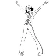 Coloriage Totally Spies personnage les bras levés Coloriage Totally Spies personnage les bras levés