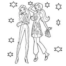 Coloriage Totally Spies duo en tenues stylées Coloriage Totally Spies duo en tenues stylées
