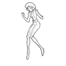 Coloriage Totally Spies en position de combat Coloriage Totally Spies en position de combat