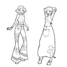 Coloriage Totally Spies filles posant en tenues à la mode Coloriage Totally Spies filles posant en tenues à la mode