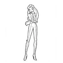 Coloriage Totally Spies fille en pose pensive Coloriage Totally Spies fille en pose pensive