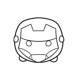 Coloriage Iron Man Tsum Tsum en forme empilée