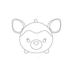 Coloriage Bambi Tsum Tsum forme ronde