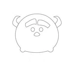 Coloriage Sullivan Tsum Tsum en forme ronde empilée