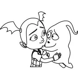 Coloriage Vampirina câline un fantôme amical