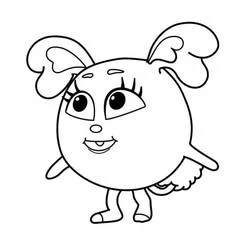Coloriage Vampirina personnage rond aux grandes oreilles