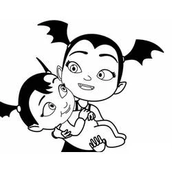Coloriage Vampirina et Nosferatu volent ensemble