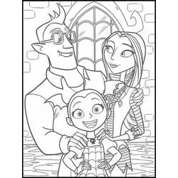 Coloriage Vampirina avec ses parents