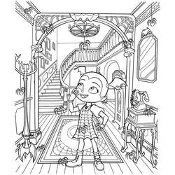 Coloriage Vampirina dans le hall d'entrée du manoir