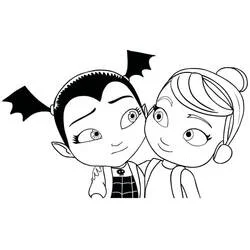Coloriage Vampirina et Poppy Peepleson souriantes ensemble
