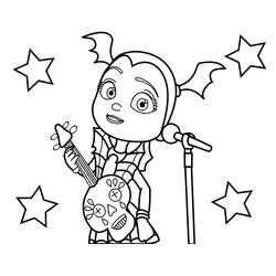 Coloriage Vampirina joue de la guitare sur scène