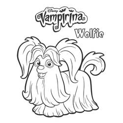 Coloriage Wolfie le chien poilu de Vampirina