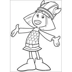 Coloriage Vic le Viking les bras grands ouverts