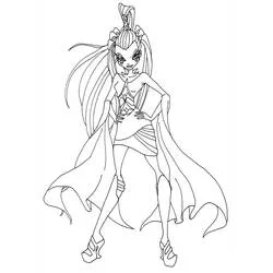 Coloriage Icy en pose stylée avec sa cape flottante