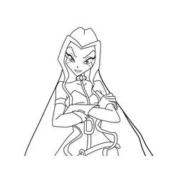 Coloriage Darcy de Winx les bras croisés