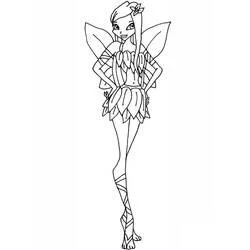 Coloriage Roxy Winx en pose de fée