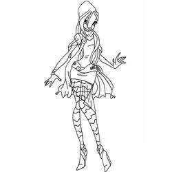 Coloriage Daphné posant dans une tenue élégante