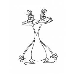 Coloriage Zinzins de l'espace personnage à deux têtes