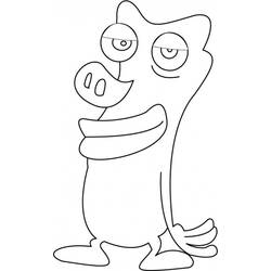 Coloriage Zinzins de l'espace personnage debout aux grands yeux