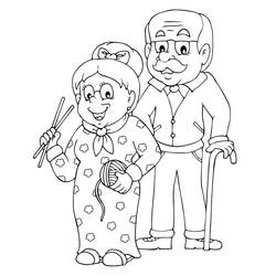 Dessin à colorier Grand parents (Famille et Amis) #150620, gratuit à imprimer