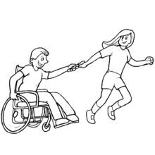Handicapé - Coloriages gratuits à imprimer